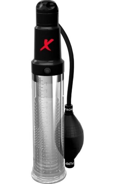 Bomba de ereção e masturbador PDX Elite Suck N Pump Stroker da Pipedream, com tubo transparente