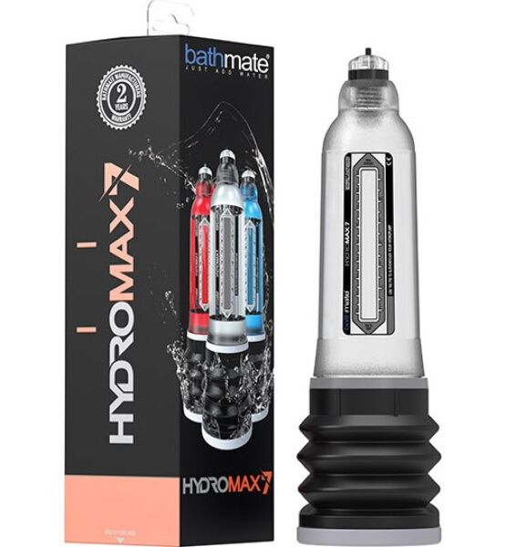 Bomba para o pénis Bathmate Hydromax 7, com o cilindro e o fole