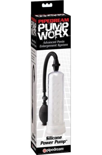Bomba para pénis Pump Worx de silicone com cilindro transparente