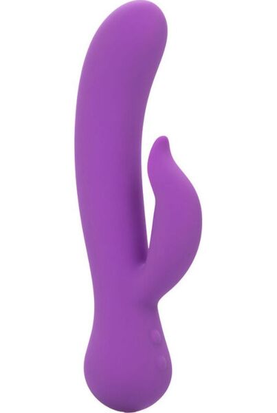 Vibrador de dupla estimulação CalExotics First Time Rechargeable Pleaser em cor roxa