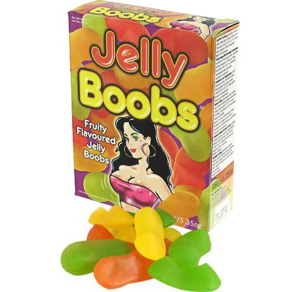 Pacote de gomas Spencer & Fleetwood Jelly Boobs em forma de seios