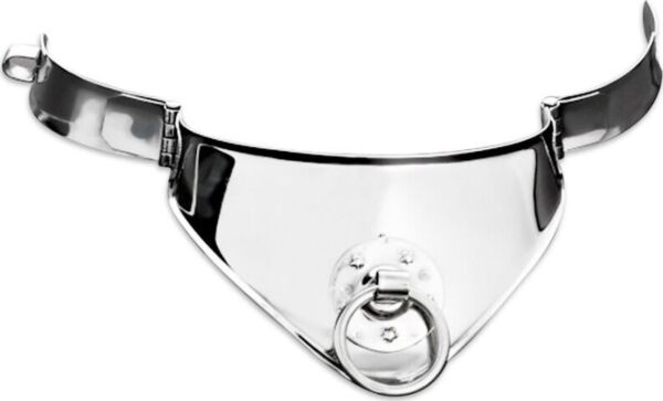 Coleira de restrição TRIUNE Metal Hard 12,5 cm em metal, com argola à frente e cadeado