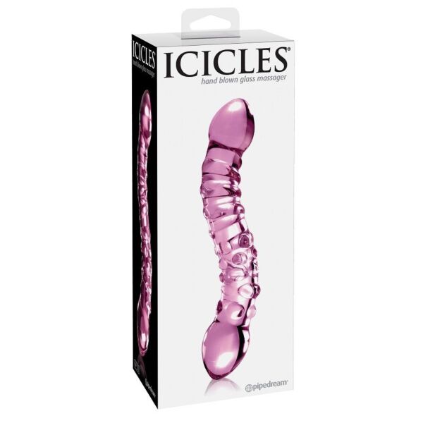 Dildo de vidro Pipedream Icicles N. 55, com duas pontas