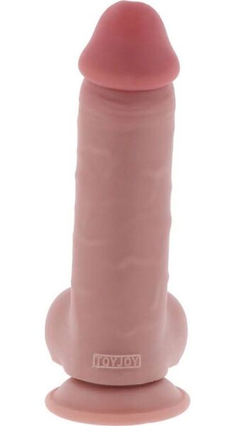 Dildo realista Get Real Deluxe Extra Thick, com testículos e base com ventosa