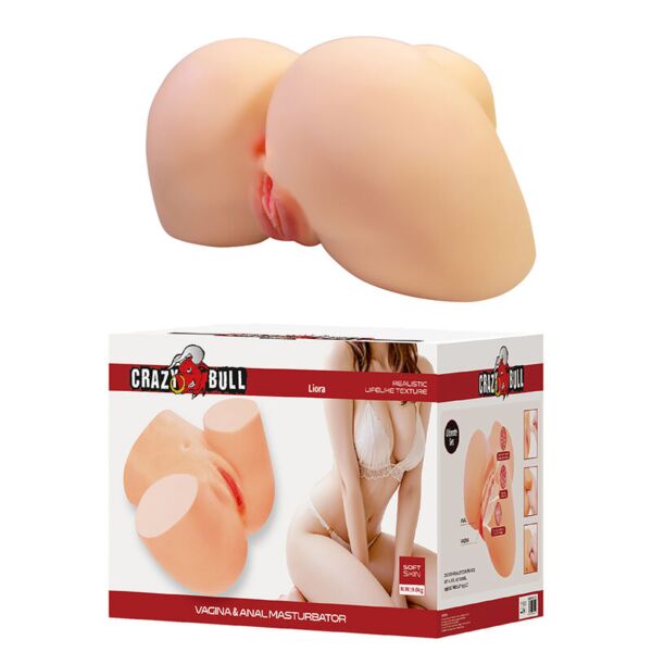 Masturbador Crazy Bull XXL com entrada dupla, vaginal e anal