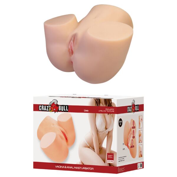 Masturbador Crazy Bull Liora XXL com entrada vaginal e anal