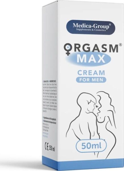 Creme íntimo Orgasm Max Cream For Men da Medica Group, embalagem de 50 ml