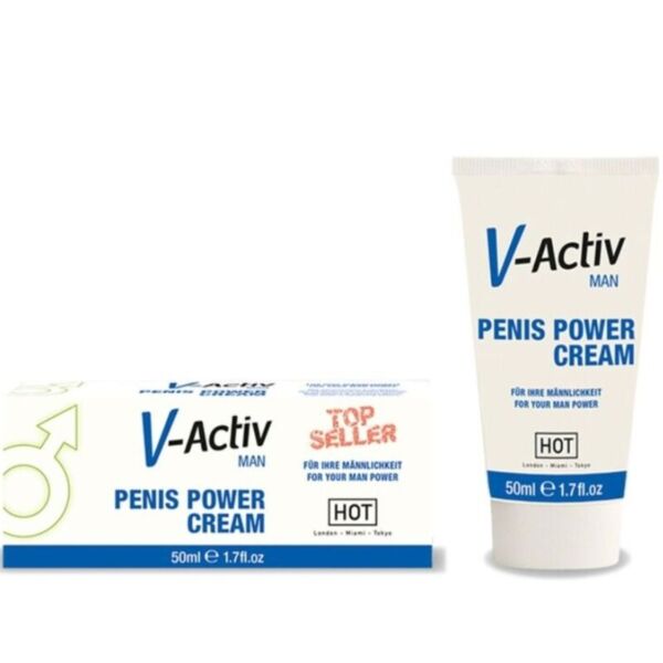 Creme HOT V-ACTIV para homens, embalagem de 50 ml