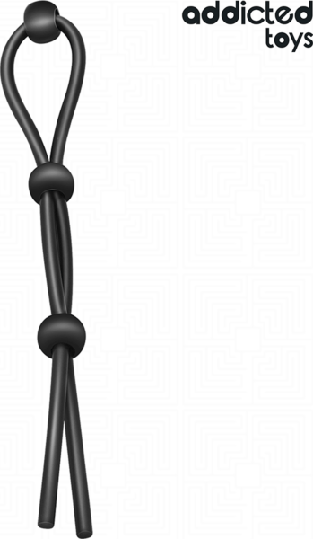 Anel peniano de corda Addicted Toys com laço triplo, com a sua bola de ajuste