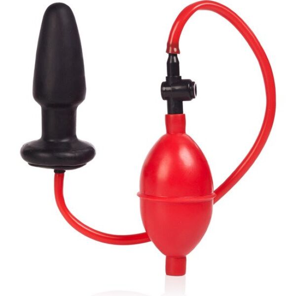CalExotics Colt Expandable Butt Plug preto com base de ventosa, tubo e bomba manual