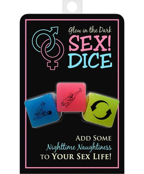 Os três dados Kheper Games Glow-in-the-Dark SEX! Dice