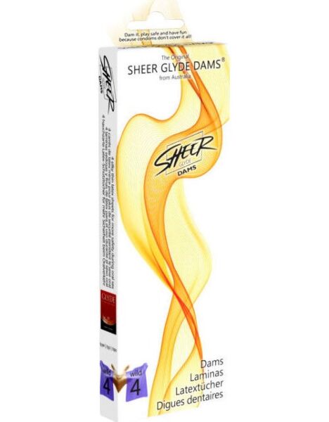 Pack de lâminas de látex Sheer Glyde Dams, dental dam para sexo oral