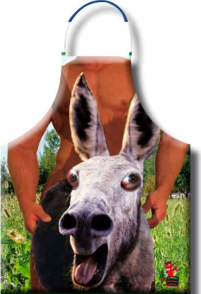 Avental Diablo Picante Burro com ilustrações eróticas e de humor