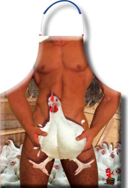 Avental Diablo Picante Gallina com ilustrações divertidas e eróticas