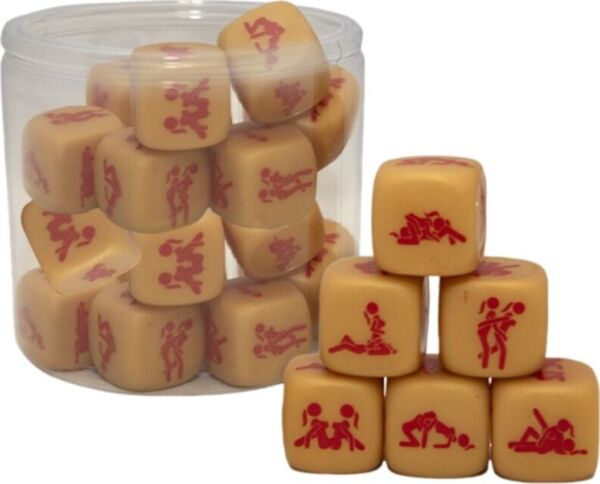 Dado dourado Diablo Picante Pride Dice of Love com posições sexuais