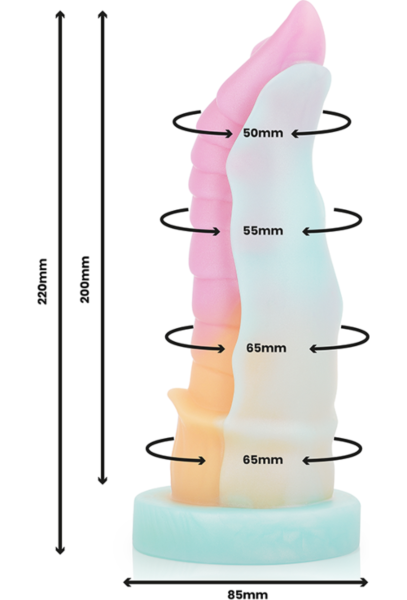 Dildo Epic Kelpie de silicone líquido, inspirado num cavalo mitológico e com base com ventosa