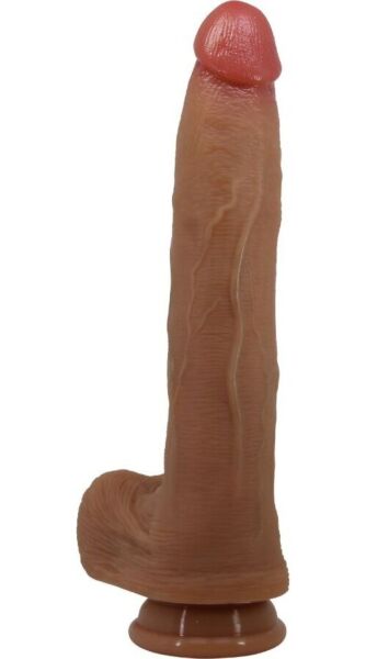 Dildo realista Pretty Love BW-008131-1 em silicone, com testículos e ventosa na base