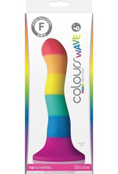 Dildo NS Novelties Pride Wave 17 cm, de silicone, com ventosa na base