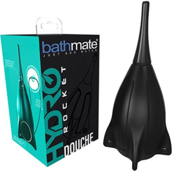 Ducha anal de pera Bathmate Hydro Rocket, preta, com o respetivo bico