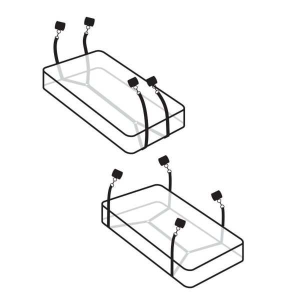Fitas de amarração para cama Pipedream Fetish Fantasy, com as quatro algemas forradas a cetim