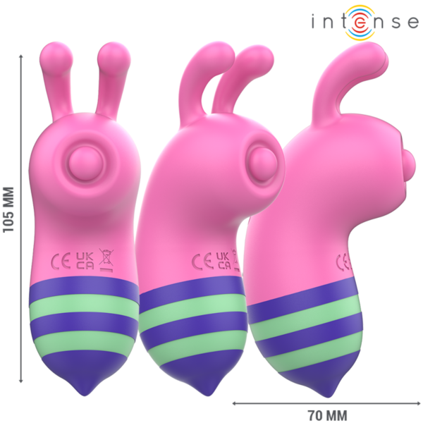 Vibrador de clitóris Intense Willie em forma de abelha, em rosa e verde