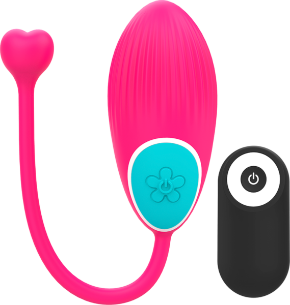 Bala vibratória Happy Loky Ocian em rosa e azul-turquesa, com o respetivo comando preto