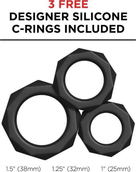 Estimulador de pénis PDX Elite Silicone Stimulator da Pipedream, em silicone preto