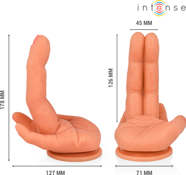 Dildo para o ponto G Intense Leela, em forma de mão e com base com ventosa
