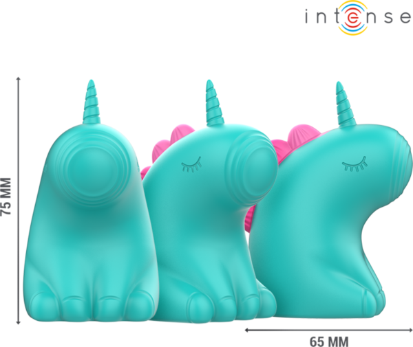 Estimulador de clitóris Intense Trixie com forma de unicórnio, de cor verde