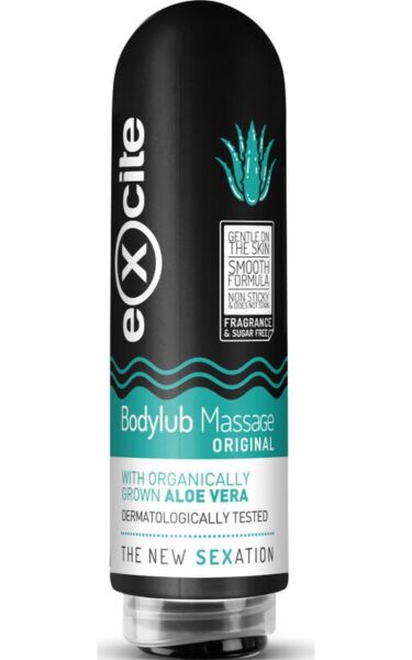 Frasco de gel de massagem Excite Bodylub Aloe Vera de 200 ml