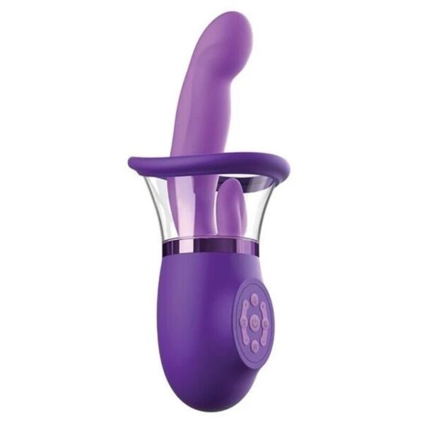Pipedream Ultimate Pleasure Pro Plus roxo, com braço curvo e língua para estimulação do clitóris