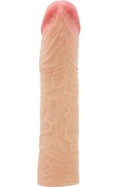 Capa extensora de pénis Pretty Love BI-026272, com veias em relevo e glande saliente