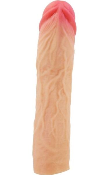 Capa para pénis com extensão Pretty Love BI-026269, com veias em relevo e cabeça volumosa