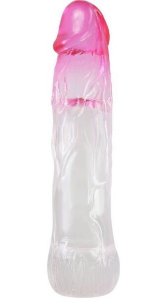 Capa extensora de pénis Pretty Love Neron, com ponta em forma de glande e corpo estriado