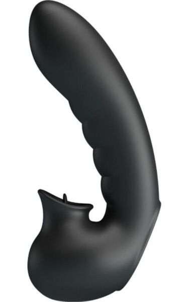 Vibrador de dedo Pretty Love Hobgoblin, em silicone preto