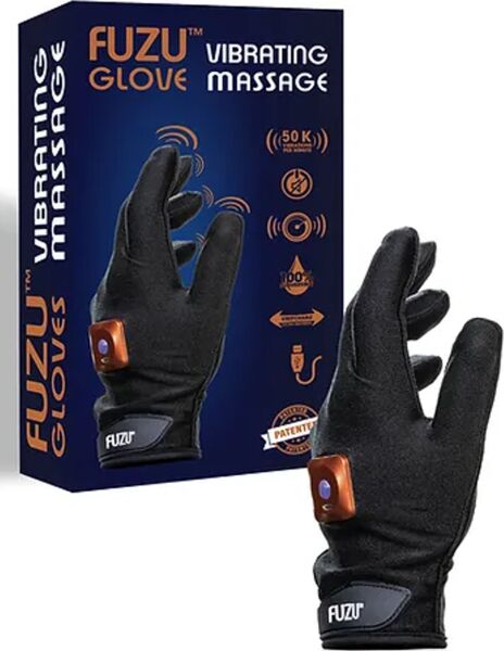 Luva vibratória FUZU Vibrating Massage Glove, em preto