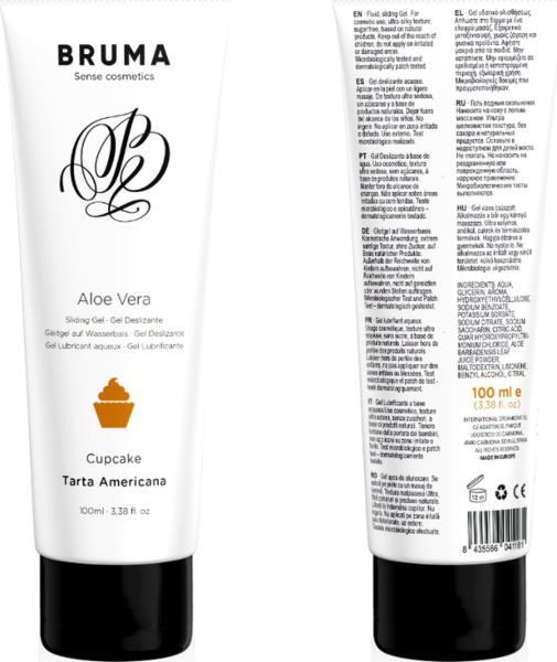 Embalagem do lubrificante Bruma Aloe Vera à base de água