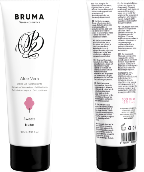 Embalagem do lubrificante à base de água Bruma Aloe Vera
