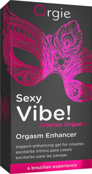 Embalagem airless de 15 ml do gel estimulante Orgie Sexy Vibe! Intense Orgasm