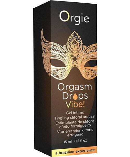 Frasco conta-gotas de vidro de 15 ml do gel estimulante Orgie Orgasm Drops Vibe