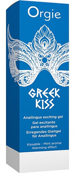 Frasco com doseador do gel Orgie Greek Kiss de 50 ml