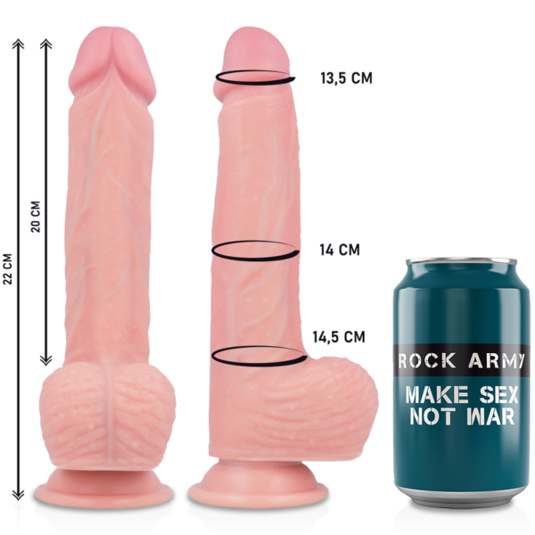 Vibrador realista Rock Army Hawk com base de ventosa