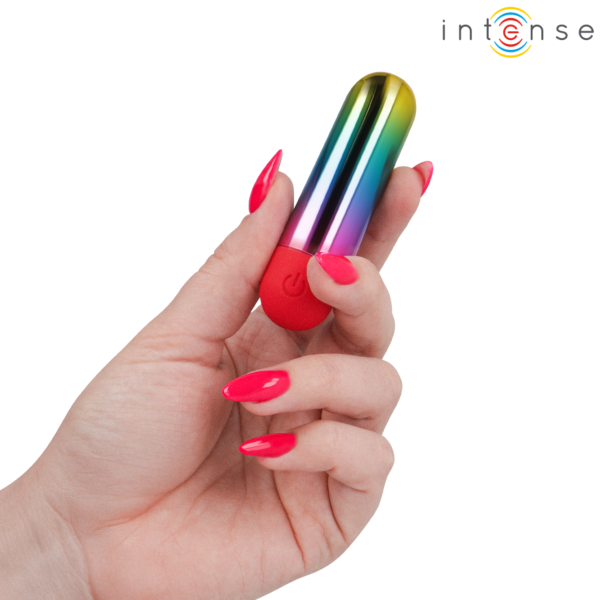 Bala vibratória Intense Debbie Rainbow com acabamento multicolor arco-íris
