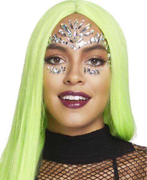 Joia adesiva para o rosto Leg Avenue Iris Jewels, com strass iridescente e roxo