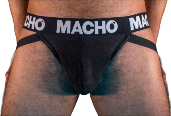 Jockstrap Macho Underwear MX25NN preto e semitransparente