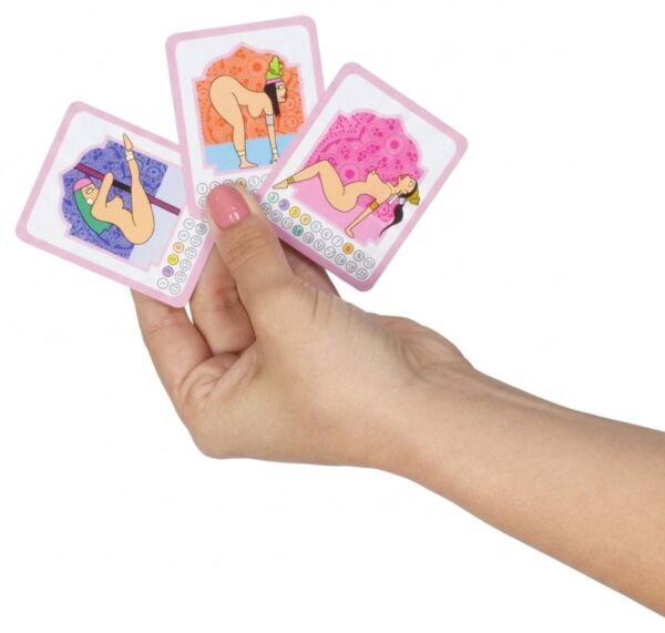 Jogo de cartas Secret Play Kamasutra Play com as cartas de posições e a ampulheta