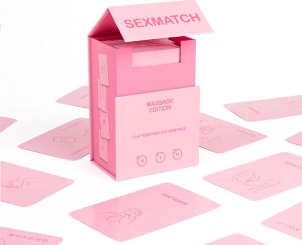 Caixa e cartas do jogo para casais Sexmatch Massage Edition da Secret Play