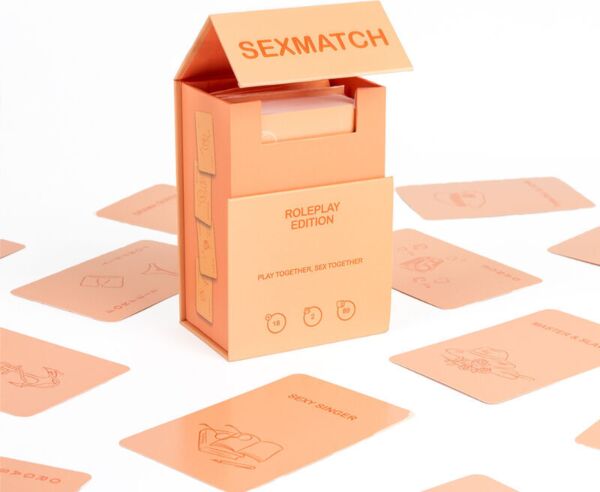 Jogo de cartas para casais Secret Play Sexmatch Roleplay Edition, com a sua caixa