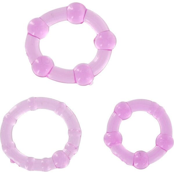 Kit de três anéis penianos de silicone Seven Creations Stay Hard Three Rings