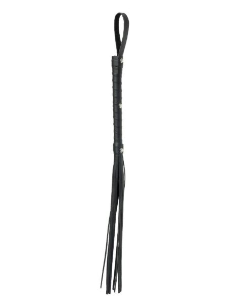 Chicote Pipedream Deluxe Cat-O-Nine Tails 50 Sombras com tiras de pele, cabo entrançado e correia